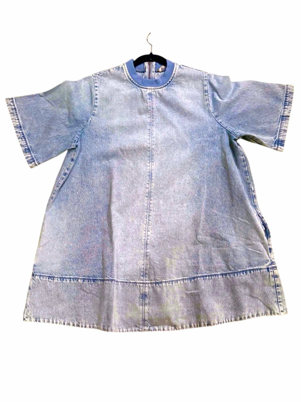 NWT Free People x We The Free Harlow Denim Mini Dress in Ocean Blue - Picture 11 of 14
